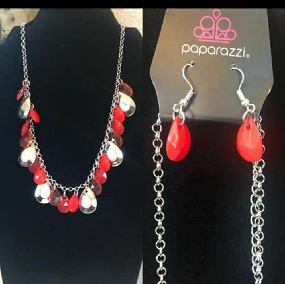 Gorgeous red and silver necklace